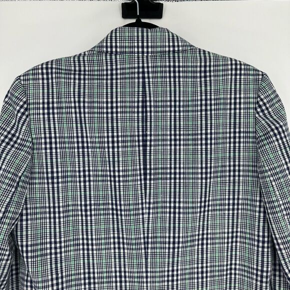 Vintage 60s Pendleton Women’s Blazer Sz 12 Silk Blend Plaid Blue White Preppy - Picture 9 of 9